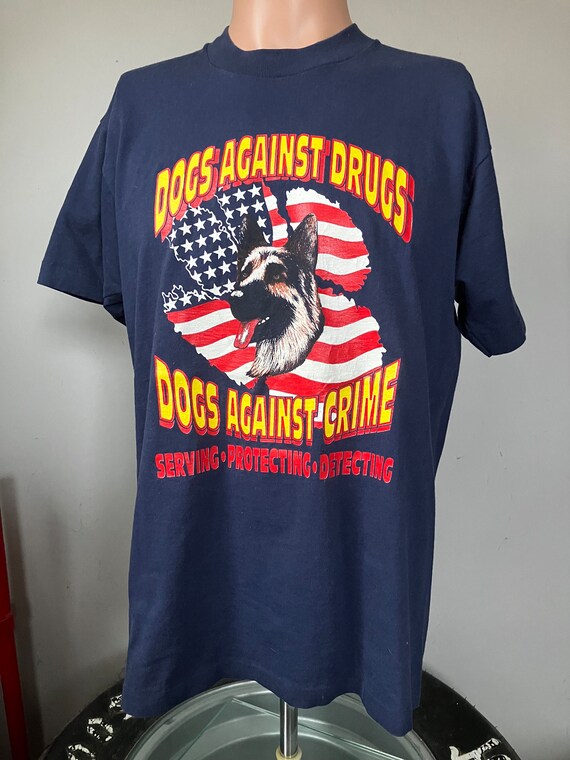 Vintage Dogs Against Drugs/Crime K-9 T-Shirt L 90’