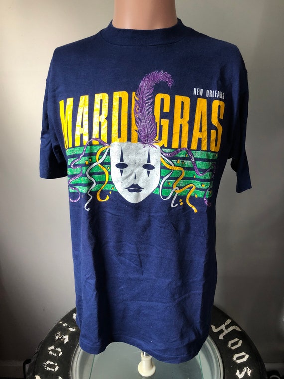 90s Mardi Gras New Orleans Louisiana Mask t-shirt Large - The
