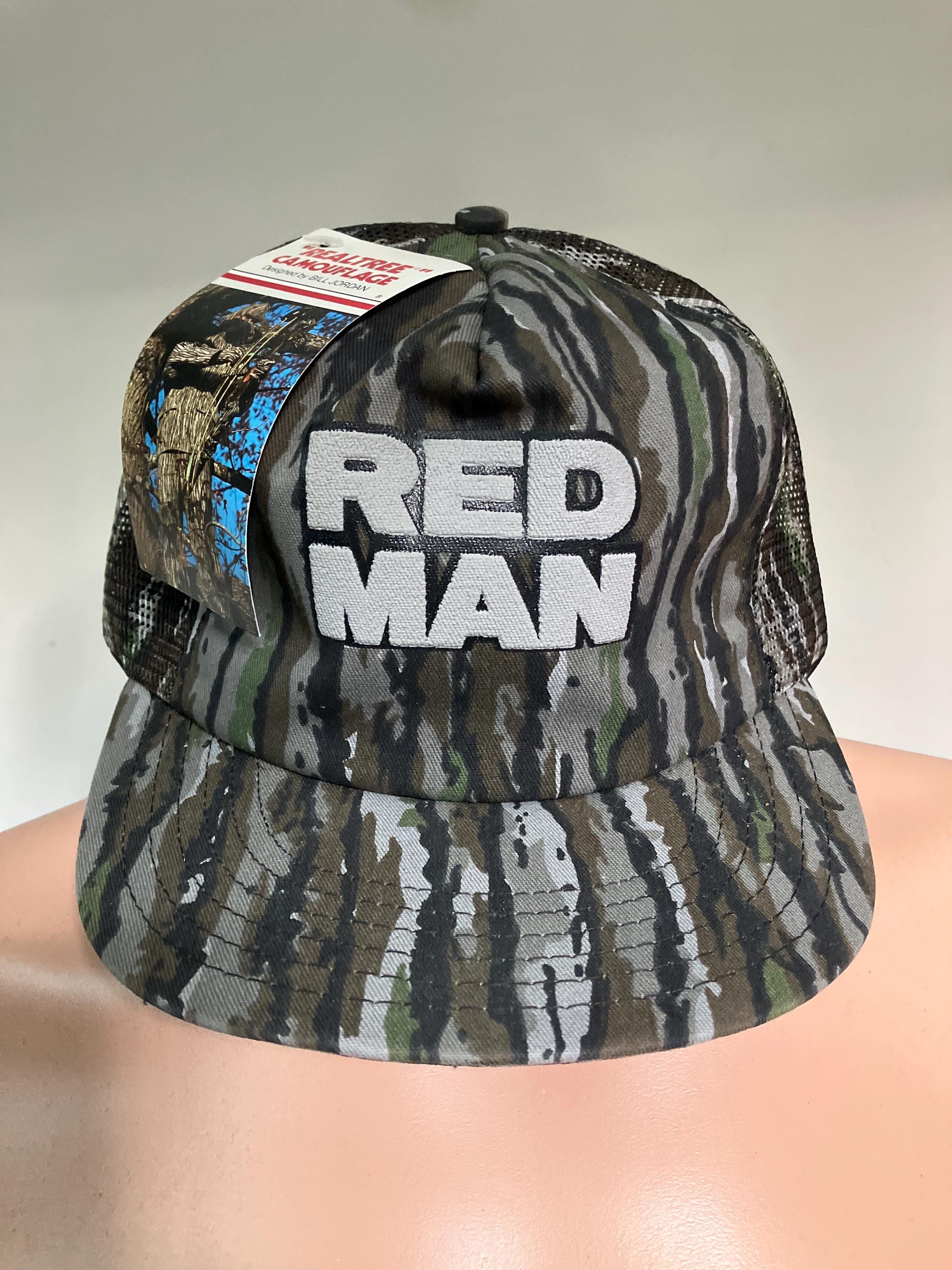Deadstock Red Man Chewing Tobacco Camo Mesh Hat 80's Israel