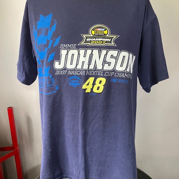 Jimmie Johnson Lowes 2007 Sprint Cup Champion T-Shirt 2000s