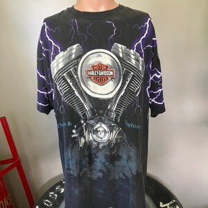 Harley Davidson Thunder & Lightning V Twin All Over Print T-shirt 