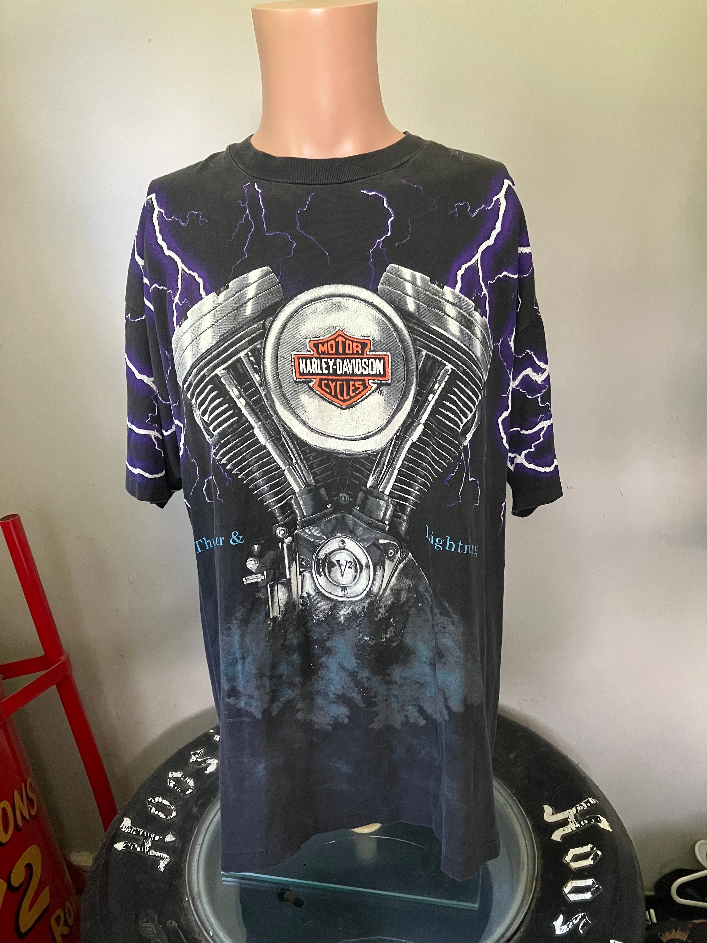 XL HARLEY-DAVIDSON LIGHTNING 袖プリント ロンT XL HARLEY-DAVIDSON LIGHTNING 袖プリント ロンT