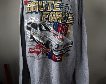 Retro John Brute Force grappige auto T-shirt met lange mouwen XXL