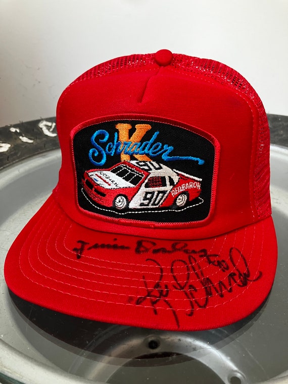 Ken Schrader Red Baron Pizza Autographed Hat 80’s