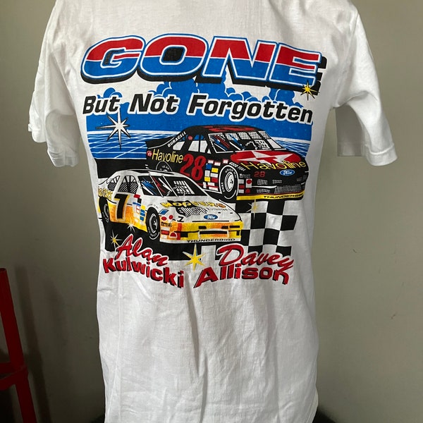 Deadstock Davey Allison Alan Kulwicki Gone Not Forgotten T-Shirt S 90’s