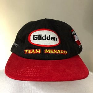 Vintage Team Menard IRL Racing Strapback Hat z lat 2000.