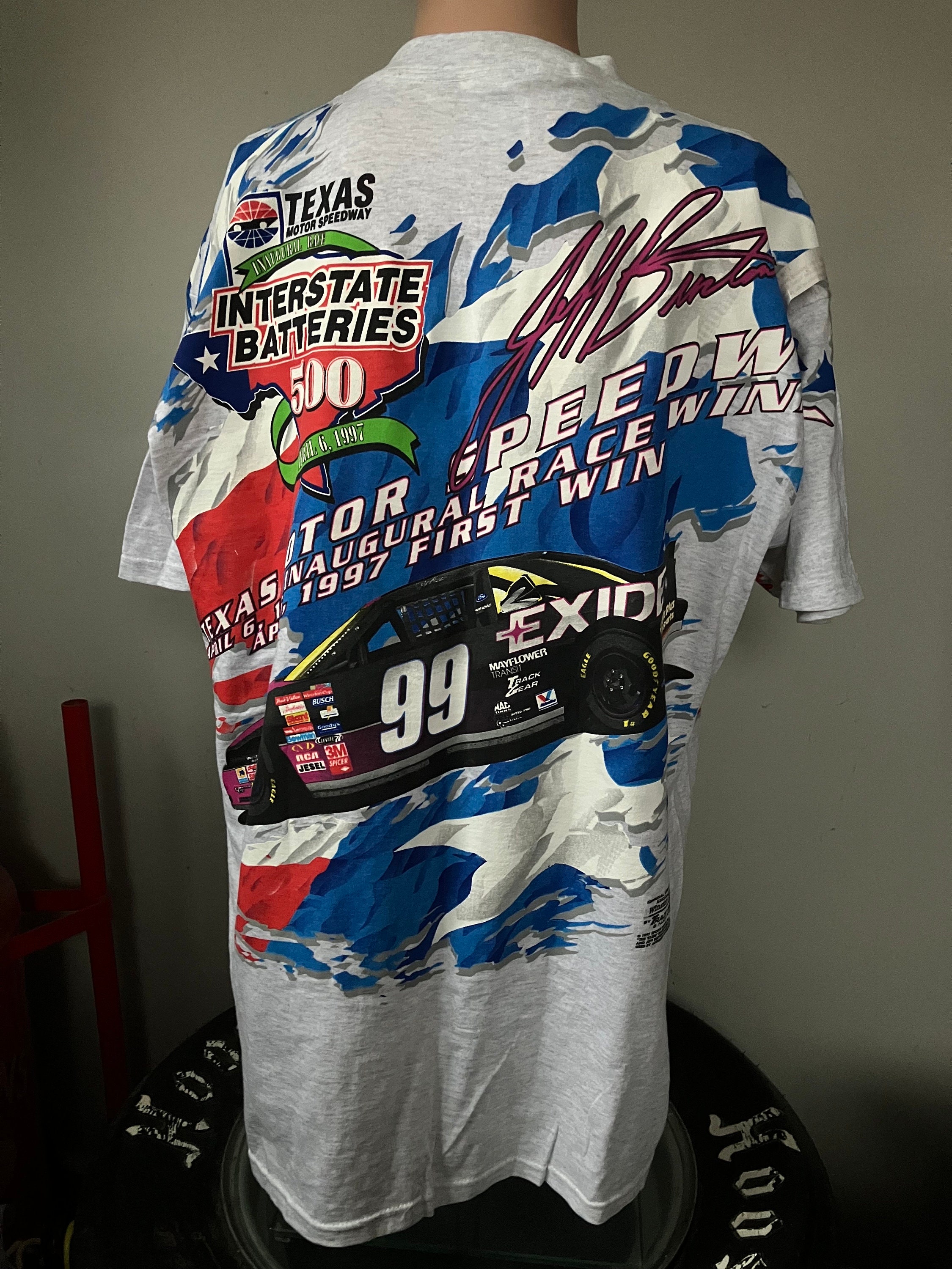 Deadstock Jeff Burton Texas Winner All Over Print T-shirt XL