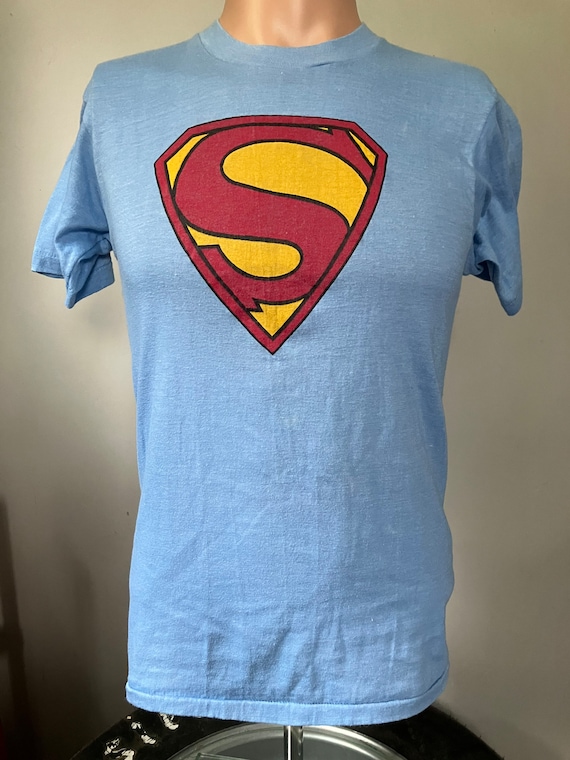 gavnlig Emotion udledning Vintage Superman S Shield T-shirt 70s - Etsy