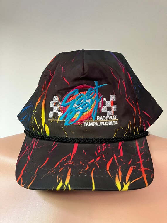 Rare East Bay Raceway Rainbow Weeds Snapback Hat 90’s Gem