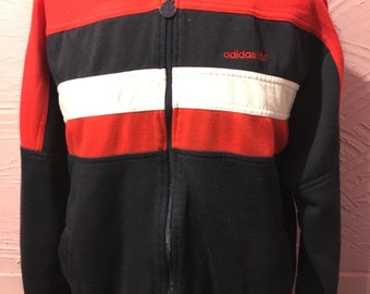 Adidas Tri-Foil Full Zip Sweatshirt 80's Track Jacket L