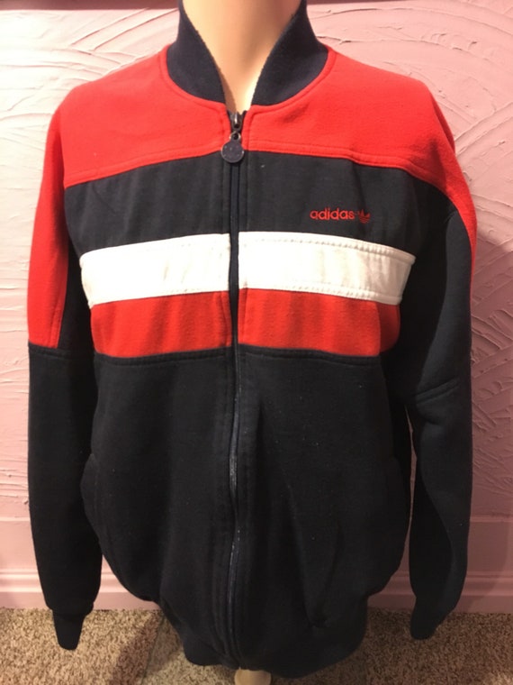 Adidas Tri-foil Full Zip Sweatshirt 80's Track Jacket L - Etsy