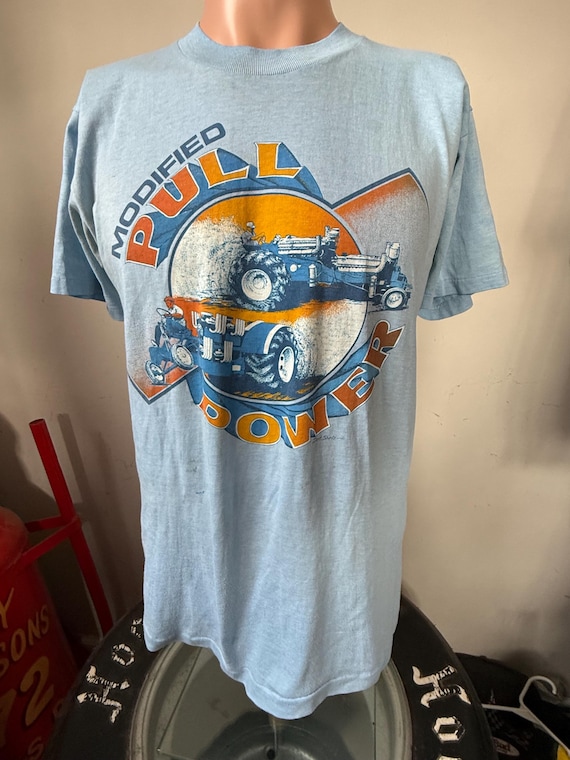 Vintage Modified Pull Power Tractor Pulling T-Shi… - image 1