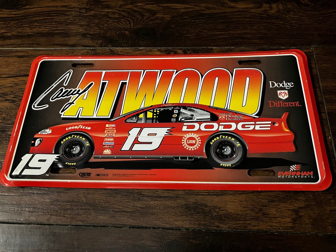 Vintage Casey Atwood Dodge Racing Metal License Plate 2000s Etsy