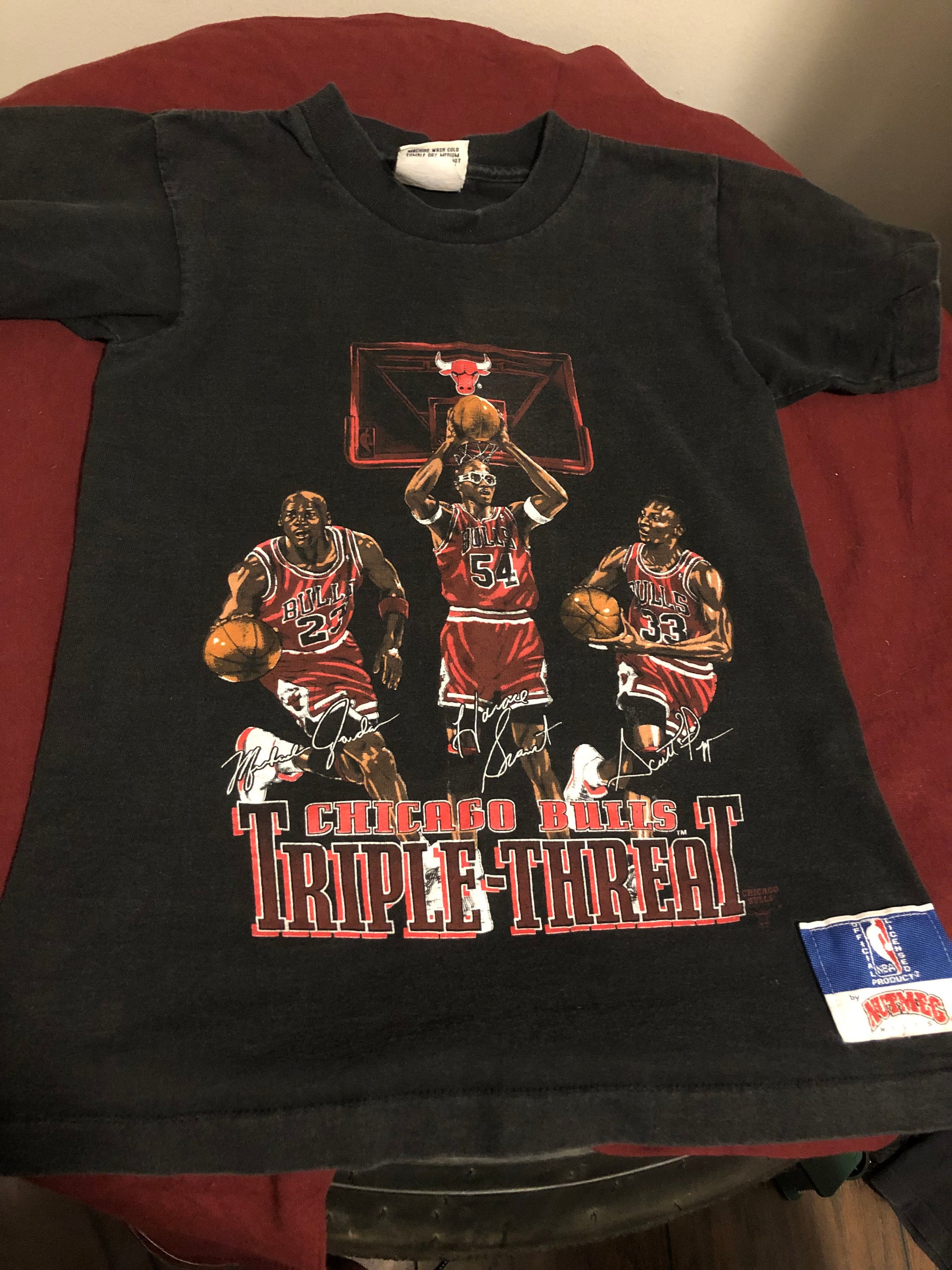 Chicago Bulls Triple Threat T-Shirt XS 90's Nutmeg Jordan - Etsy 日本