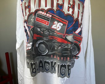 Camiseta de manga larga Pat Cooper Black Ice Sprint Car, talla XL, década del 2000