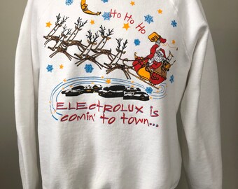 Rare Electrolux Vacuums Christmas Crewneck Sweatshirt XL 90’s