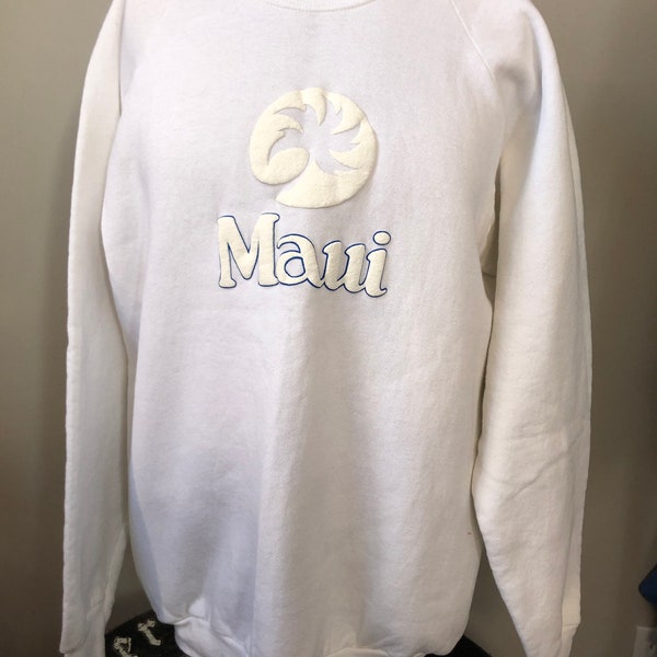 Vintage Maui Puff Print Crewneck Sweatshirt XL 90s