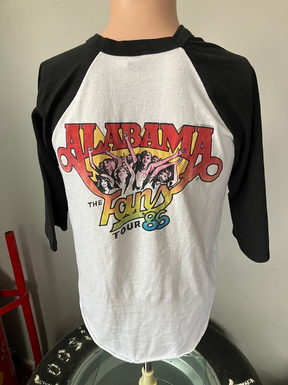 Vintage Alabama The Fans Tour 1986 Baseball T-Shi… - image 2