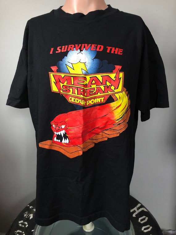 Vintage Mean Streak Roller Coaster T-shirt XL 90's Cedar Point - Etsy