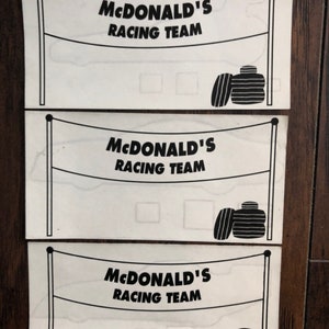Mcdonald’s Racing Team Customizable Sticker Set 90’s. - Etsy