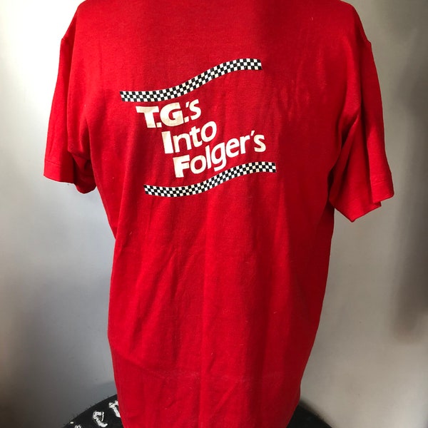 Deadstock TG Sheppard Folgers Racing T-Shirt L 80’s