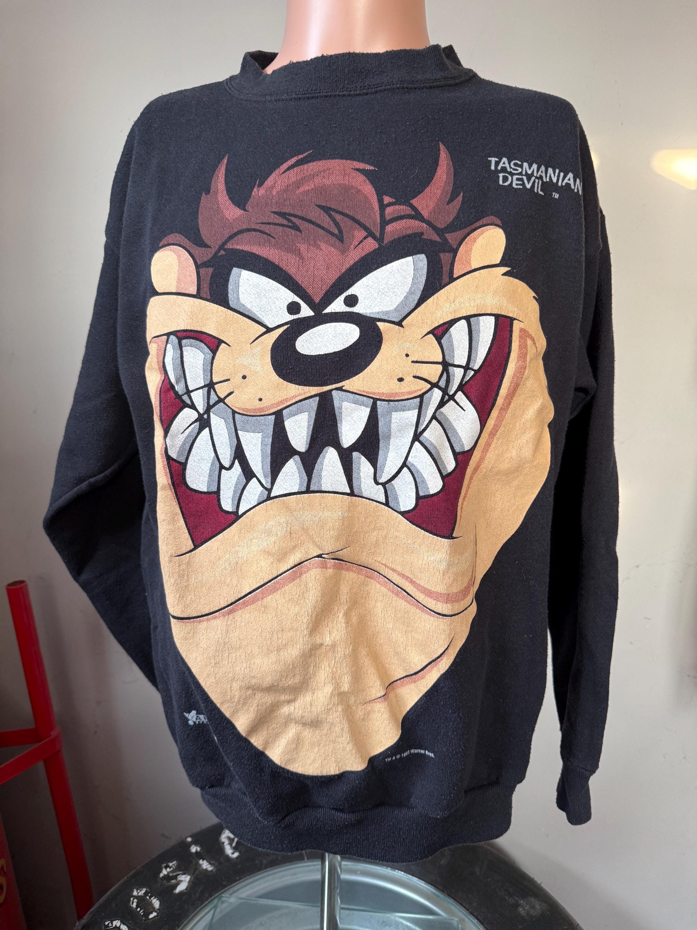 Vintage Looney Tunes Taz Big Face Crewneck Sweatshirt XL 90’s