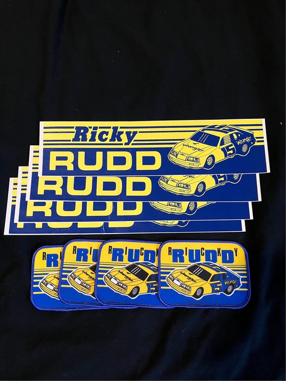 Rare Ricky Rudd Wrangler Bumper Sticker & Patch 80