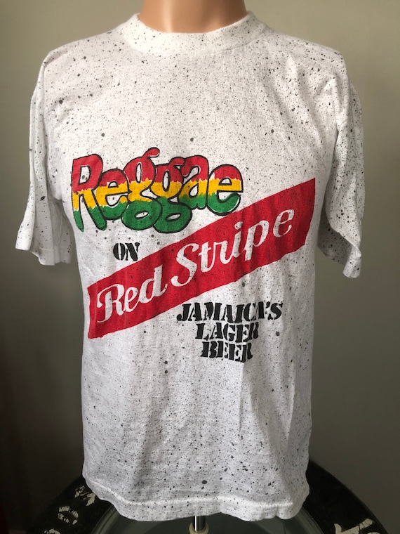 Reggae on Red Stripe Splatter T-shirt L 