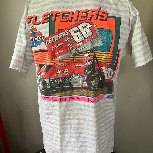 Vintage Bobby Fletcher Sprint Car T-Shirt L 90’s