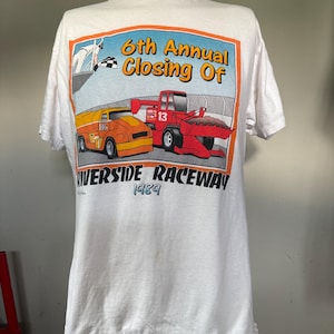 Vintage 6th Annual Closing of Riverside Raceway T-Shirt L 80’s