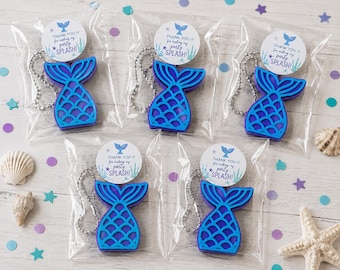 Mermaid Fidget Clicker Keychain Party Favor | Personalized Birthday Favor | Sensory Clicker Toy | Mermaid Birthday Gift Bag Filler
