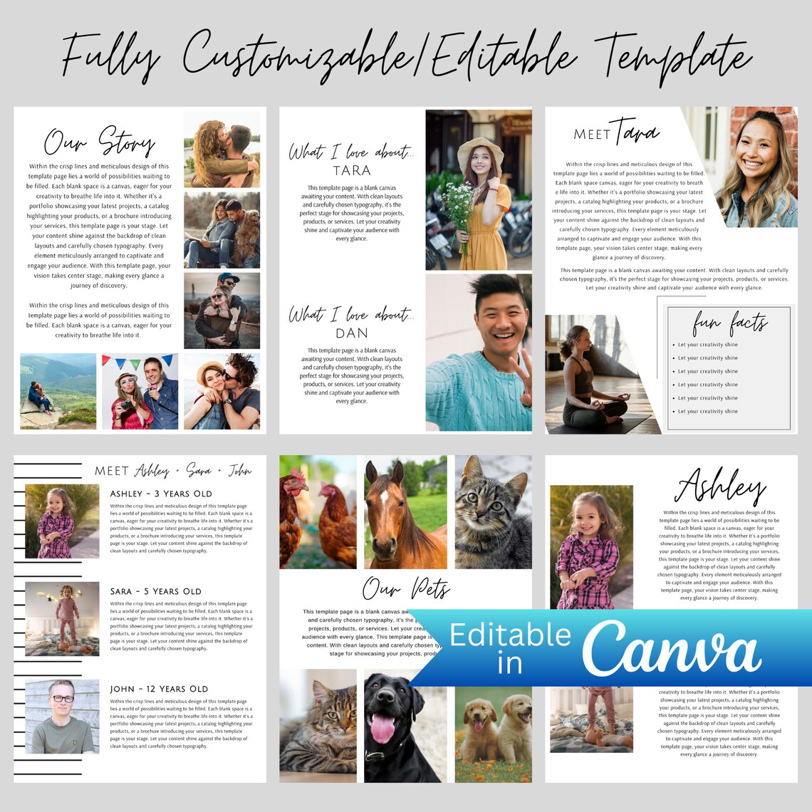 Fully Editable Adoption Profile Book Template Canva, Printable Adoption ...