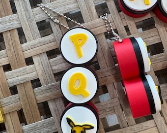Personalized Pokémon Keychain | Initial Letter Keychain Clicker | Backpack Keychain Toy | Pokémon Inspired Gift | Kids Party Favor Fidget