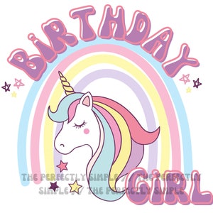 Unicorn Birthday Girl SVG // Birthday Girl Shirt PNG // Unicorn Birthday Theme