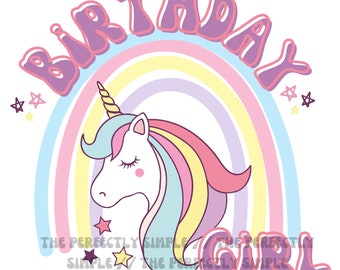 Unicorn Birthday Girl SVG // Birthday Girl Shirt PNG // Unicorn Birthday Theme