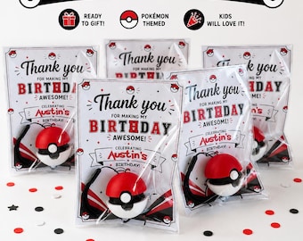 Poké Ball Fidget Party Favor | Gamer Birthday Favor | Personalized Birthday Theme | Sensory Keychain Toy