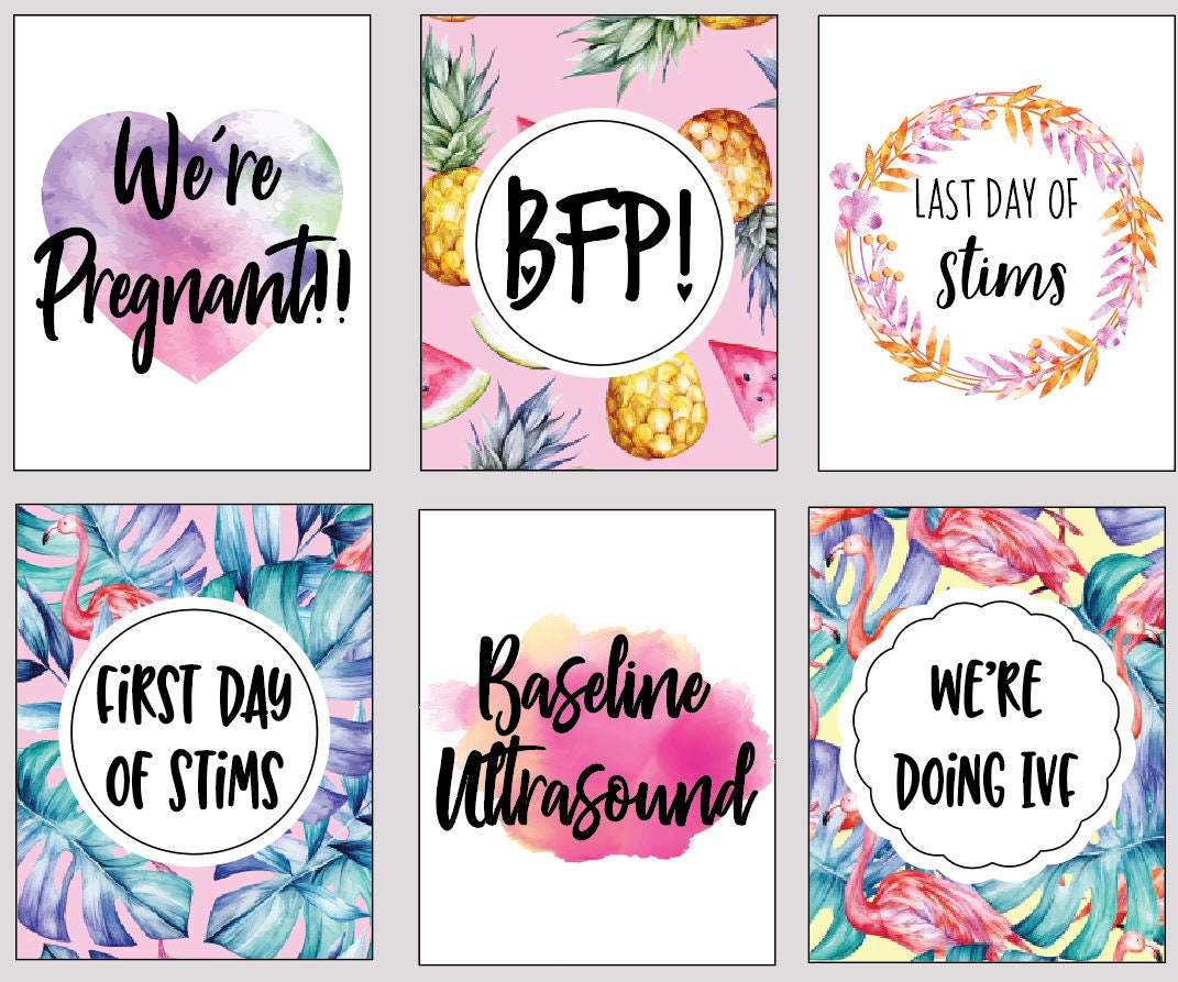 DIGITAL Download // IVF Milestone Cards // IVF Gift // Milestone Cards // Tropical Milestone Cards // Printable Milestone Cards - Etsy digital-download-ivf-milestone-cards-ivf-gift-milestone-cards-tropical-milestone-cards-printable-milestone-cards-etsy