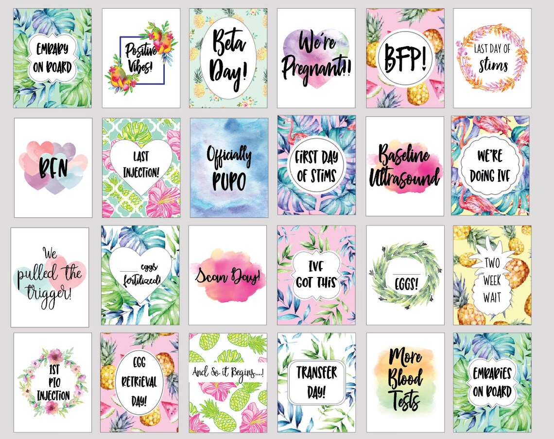 DIGITAL Download // IVF Milestone Cards // IVF Gift // Milestone Cards ...