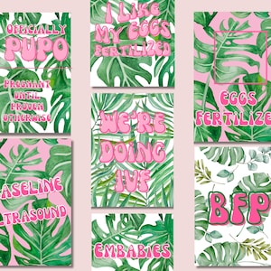 Téléchargement NUMÉRIQUE // Cartes d'étapes de FIV // Cadeau de FIV // Cartes d'étapes importantes // Cartes d'étapes importantes de palmiers tropicaux // Cartes d'étapes imprimables