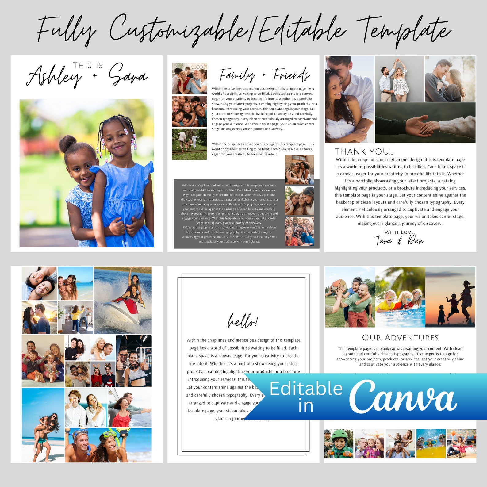Fully Editable Adoption Profile Book Template Canva, Printable Adoption ...