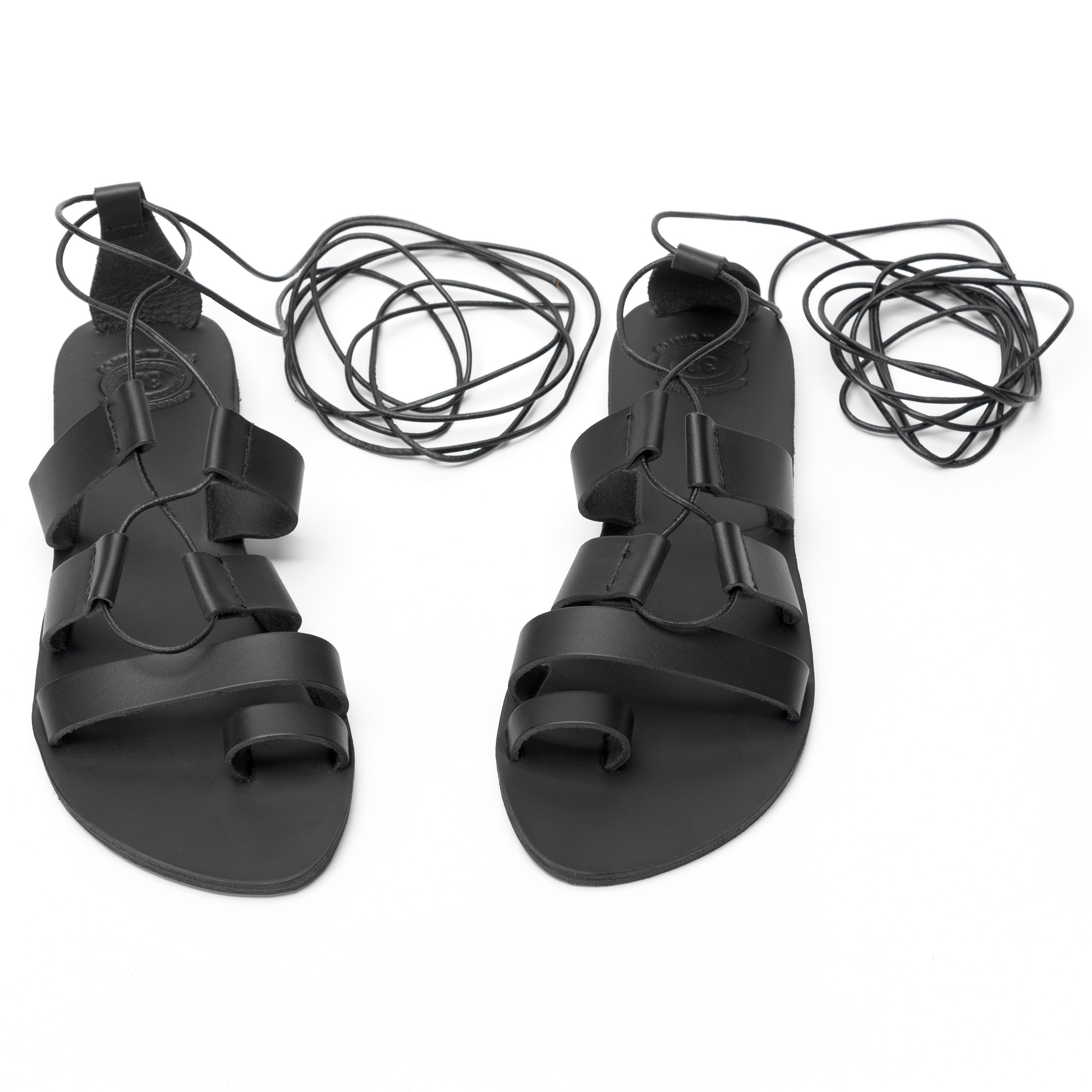 Gladiator Sandals Spartan Sandals Black Leather Sandals | Etsy