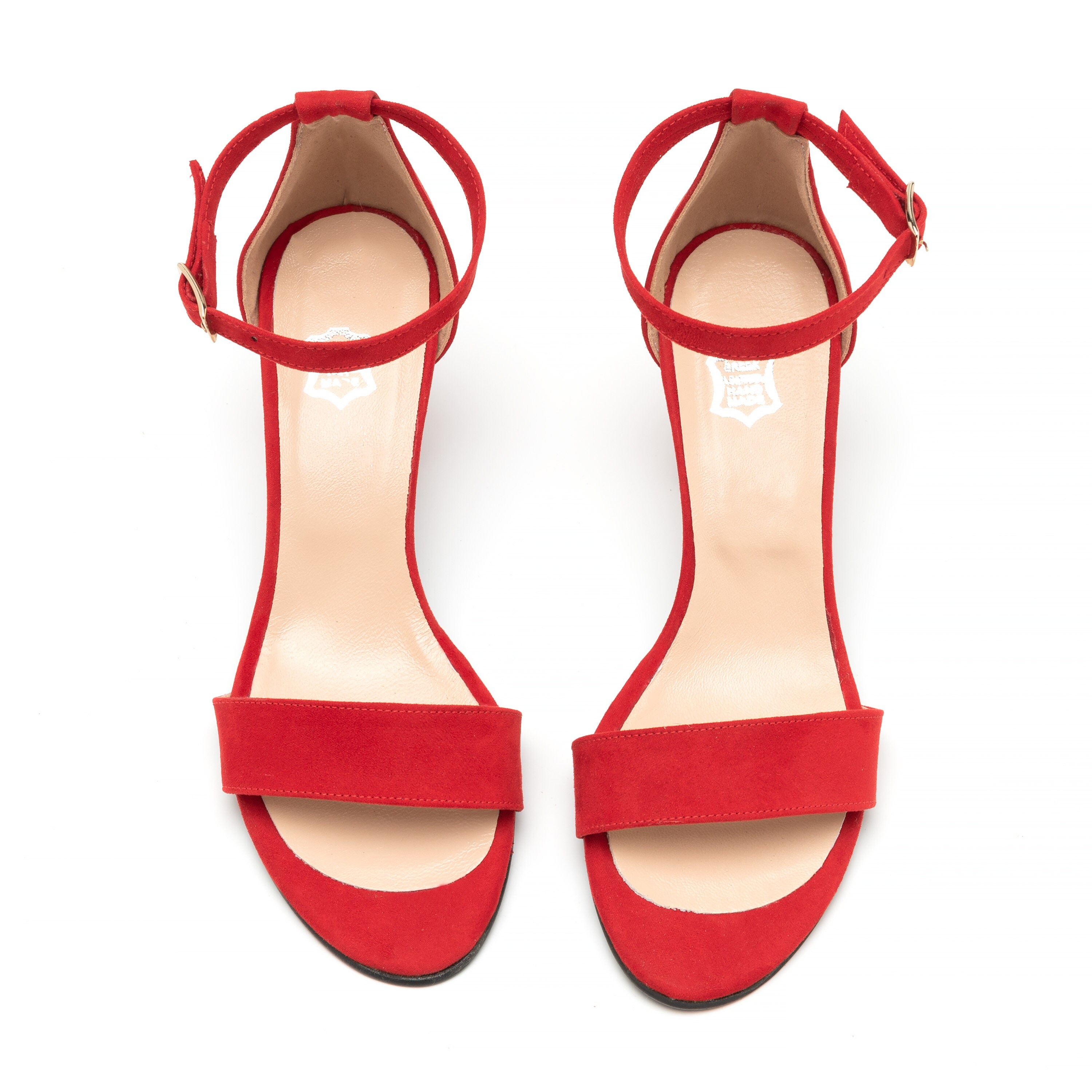 red low block heel shoes