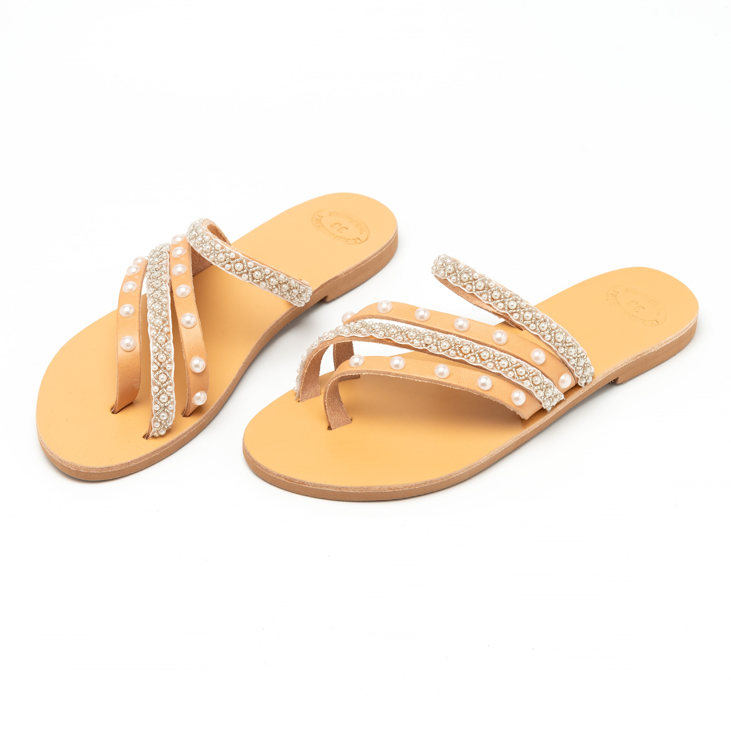 Wedding Sandals Bridal Sandals Leather Sandals Flat Sandal Etsy