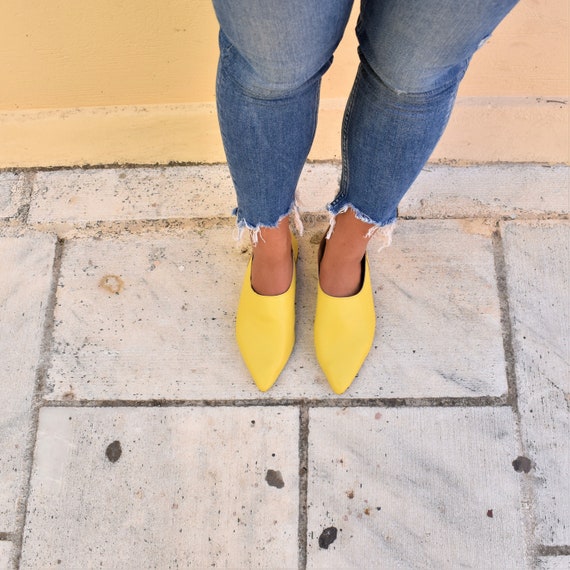 ladies yellow loafers