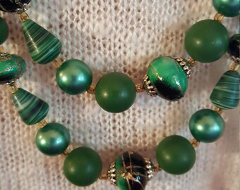 Beautiful Japanese beaded double strand necklace.