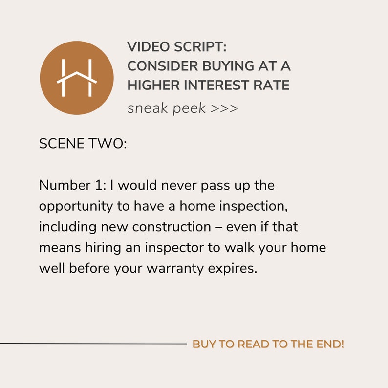 Tiktok / Instagram Reels Script for Real Estate Agents 5 Things I'd