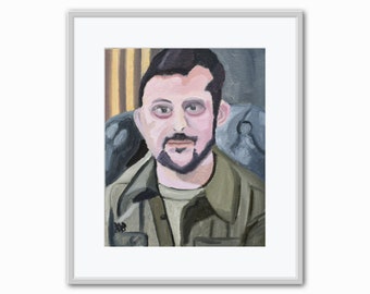 Oil Painting Portrait Print of Volodymyr Zelenskyy, Portrait Print, Digital Download, Wall Art, Home Gallery