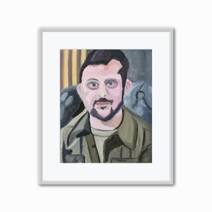 Oil Painting Portrait Print of Volodymyr Zelenskyy, Portrait Print, Digital Download, Wall Art, Home Gallery