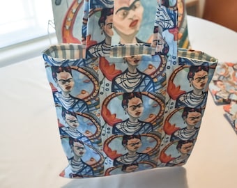 The Frida Kahlo Bag Collection, Fabric Bags, Zippered Pouches, Fabric Handbag