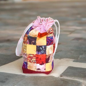 Süße kleine Kordelzug Tasche, Stofftasche, handgemachte Tasche